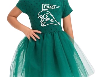 Tulane Tutu Green Tulle Dress for Girls and Baby 3 months to 7 years
