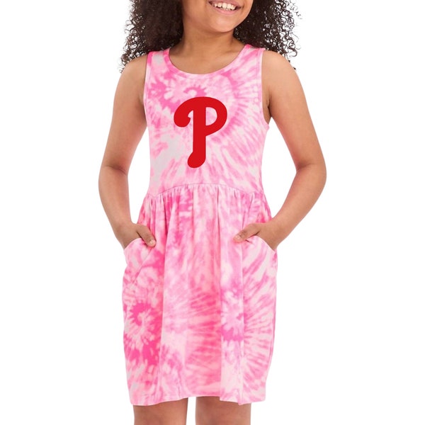 Phillies Girls Tie Dye Dress With Optional Glitter for  4 - 14 Years