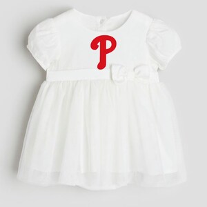 Phillies Dress Tulle Tutu and Bow Outfit for Girls and Baby 3 months to 10 Years image 2