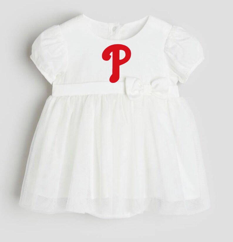 Phillies Dress Tulle Tutu and Bow Outfit for Girls and Baby 3 months to 10 Years image 2