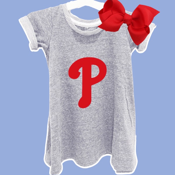 Phillies French Terry Dress and Hair Bow Outfit for Girls 3 to 8 years