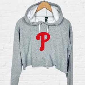 Phillies Cropped Hoodies and Crew Sweatshirts for Women