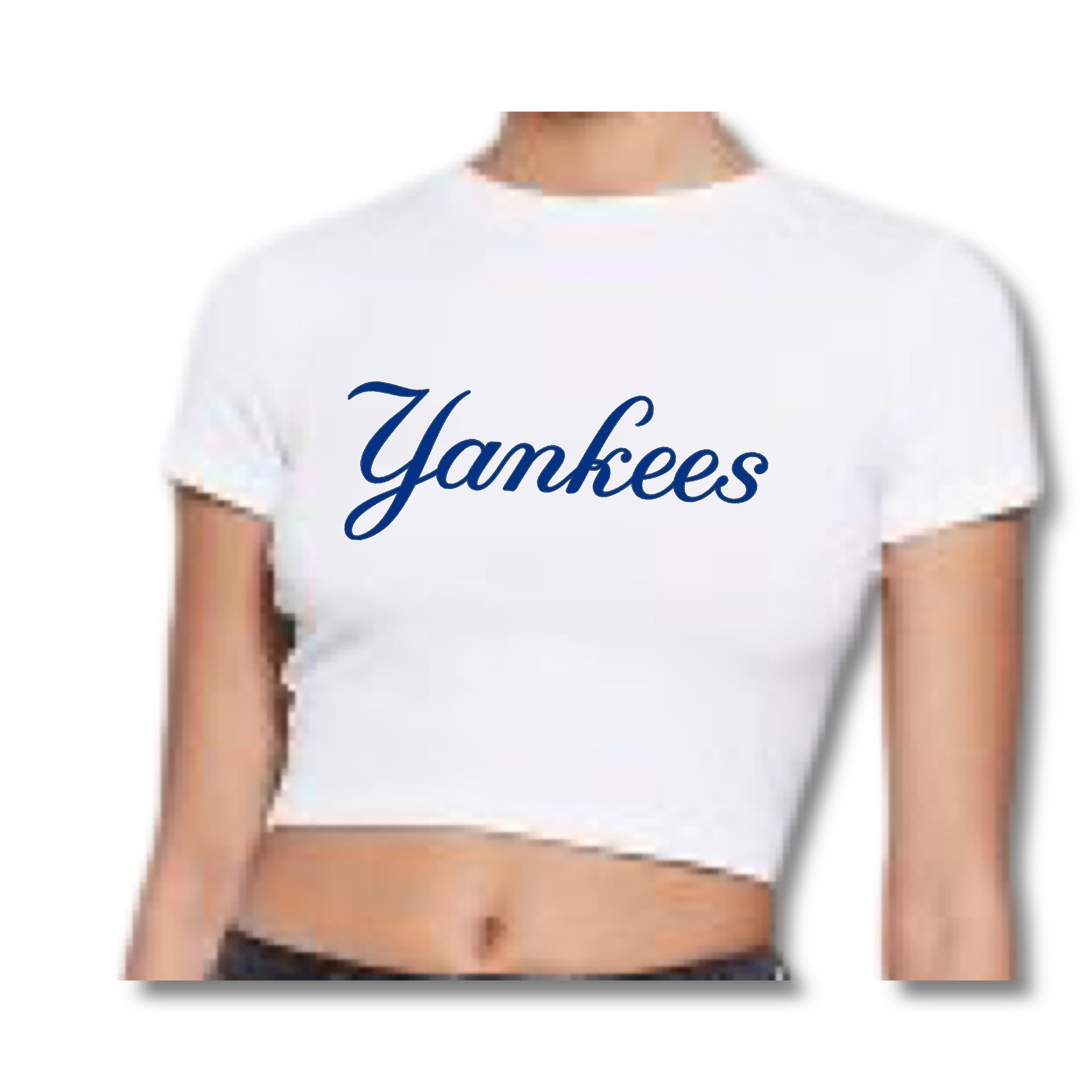 New York Yankees MLB Womens Distressed Wordmark Crop Top