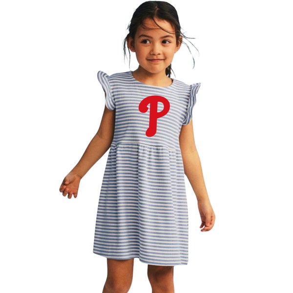 Phillies Girls Dress With Stripes and Optional Glitter for  1 - 12 Years