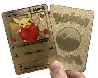 Te elijo regalo de aniversario de regalo de amor de tarjeta Pokemon de metal personalizado