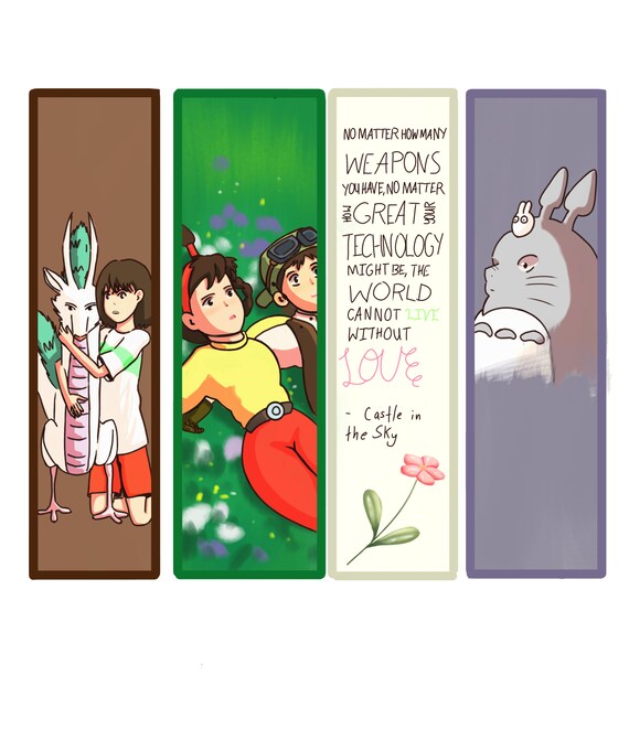 studio ghibli bookmarks etsy