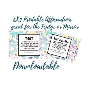 2 cartes d'affirmation téléchargeables 6x4, affirmation quotidienne, affirmation à emporter partout, citation d'amour, juste respirer, Inspiration, inspirer, motiver