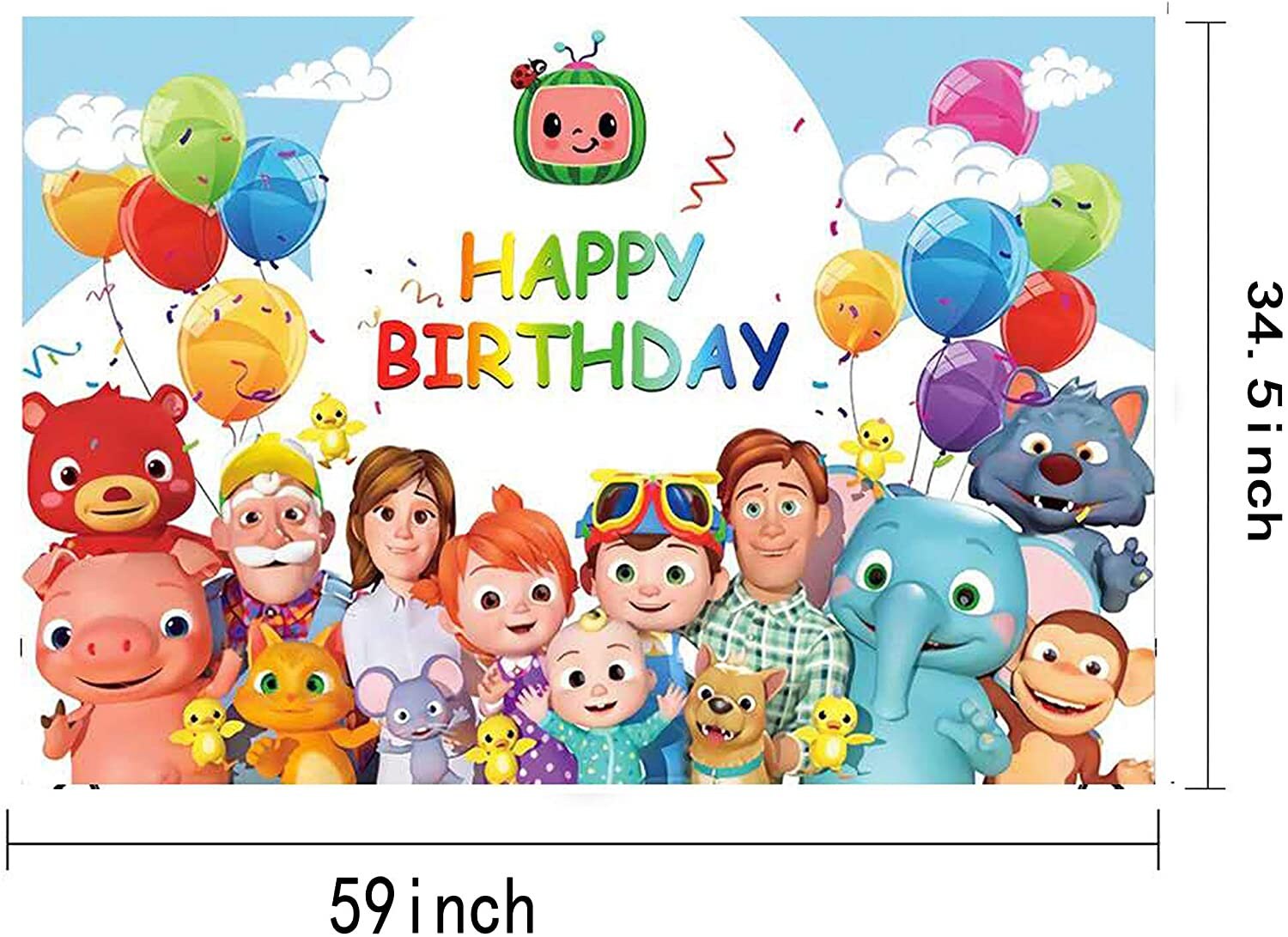 Cocomelon Family Background Children Happy Birthday Party | Etsy
