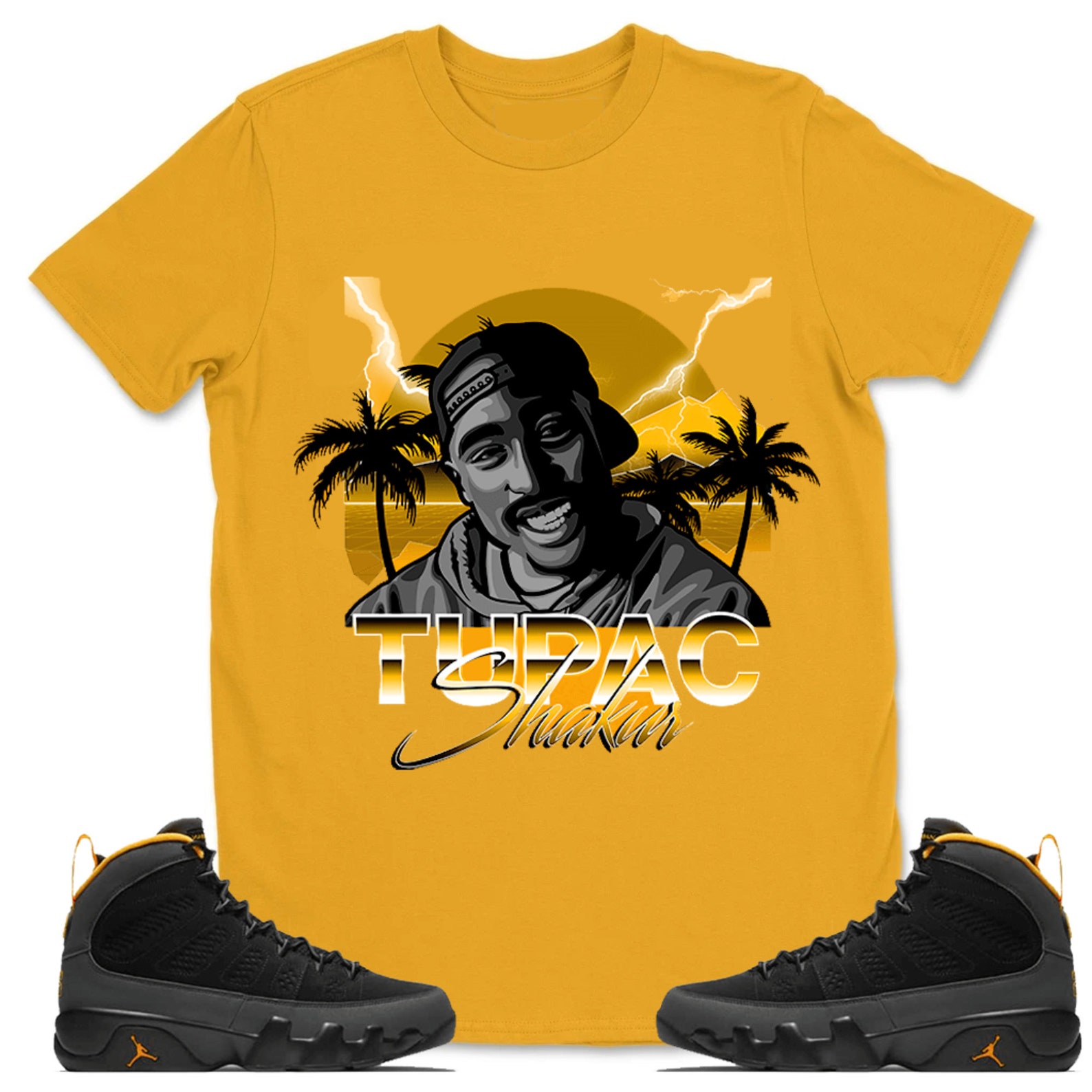 retro 9 university gold shirt