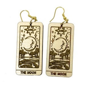 The Moon - Tarot Card Earrings