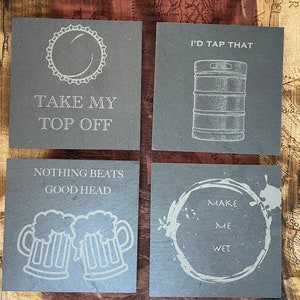 Funny / Beer Slate Coasters