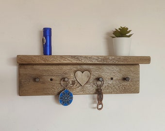 Floating Shelf Key Holder for Hallway / Entranceway / Kitchen / Bedroom / Utility - 400mm - Colour Options