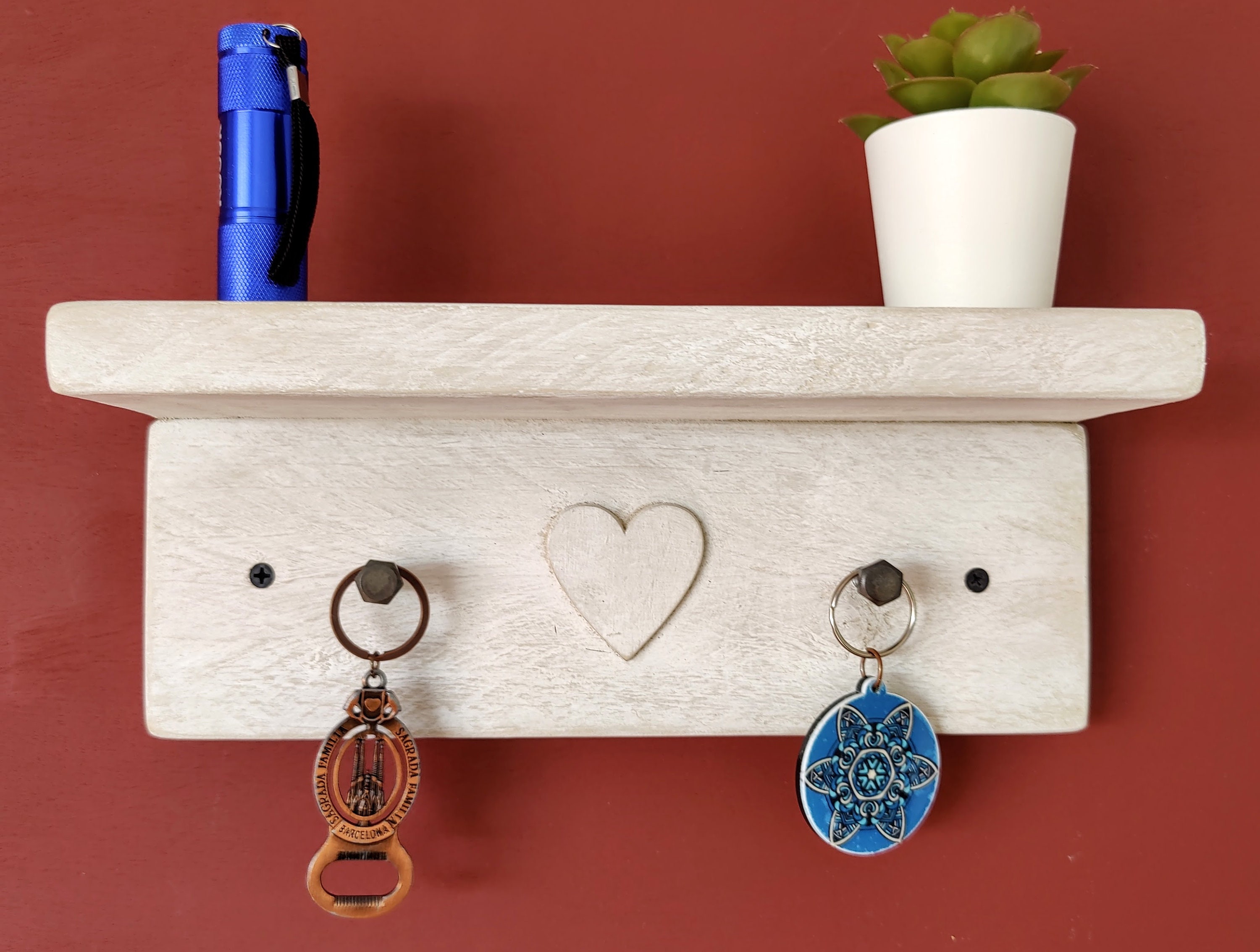 Floating Shelf Key Holder for Hallway / Entranceway / Kitchen Etsy UK