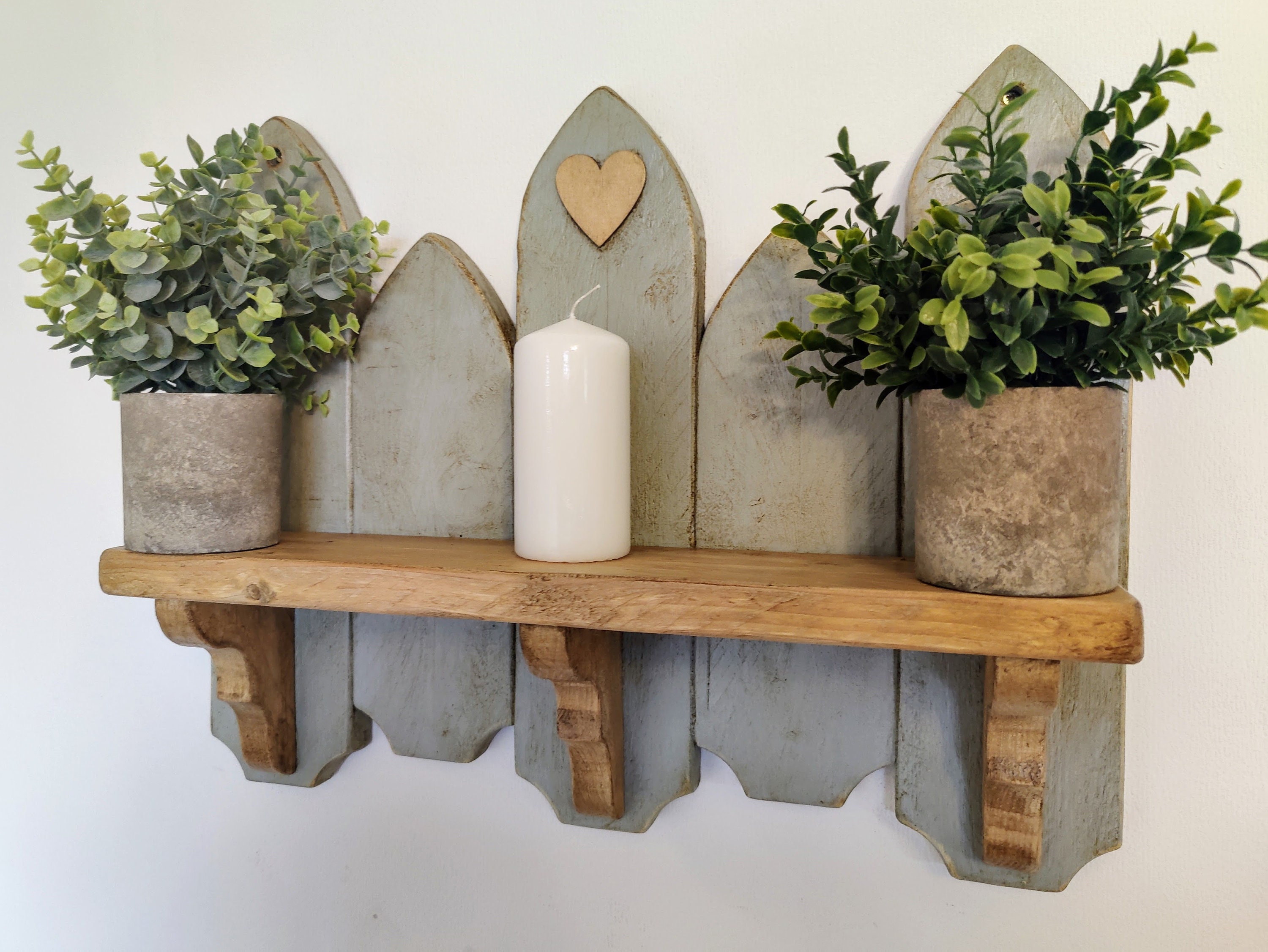 Hand painted Sconce / Shelf Wall Hanging Two Tone Colour Etsy