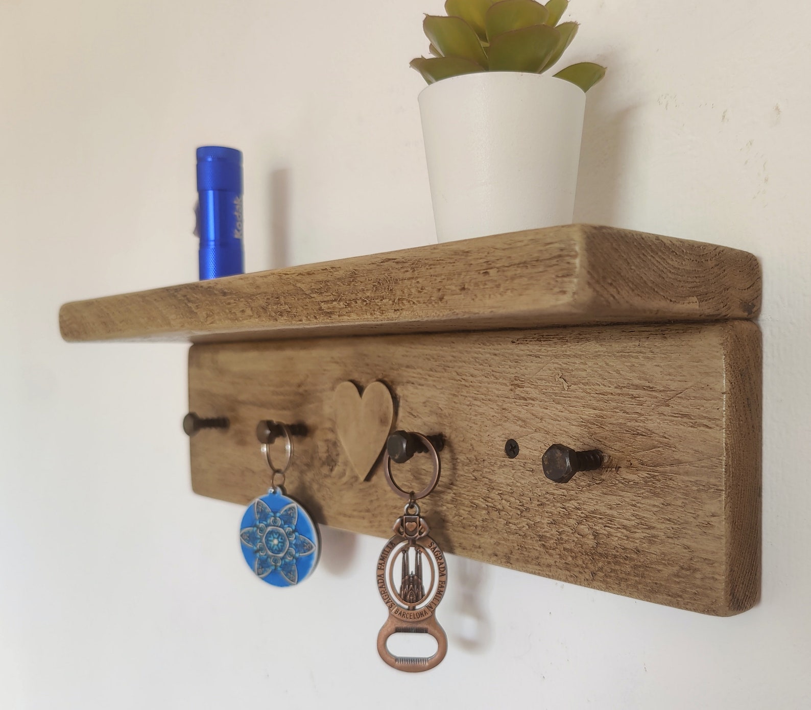 Floating Shelf Key Holder for Hallway / Entranceway / Kitchen Etsy