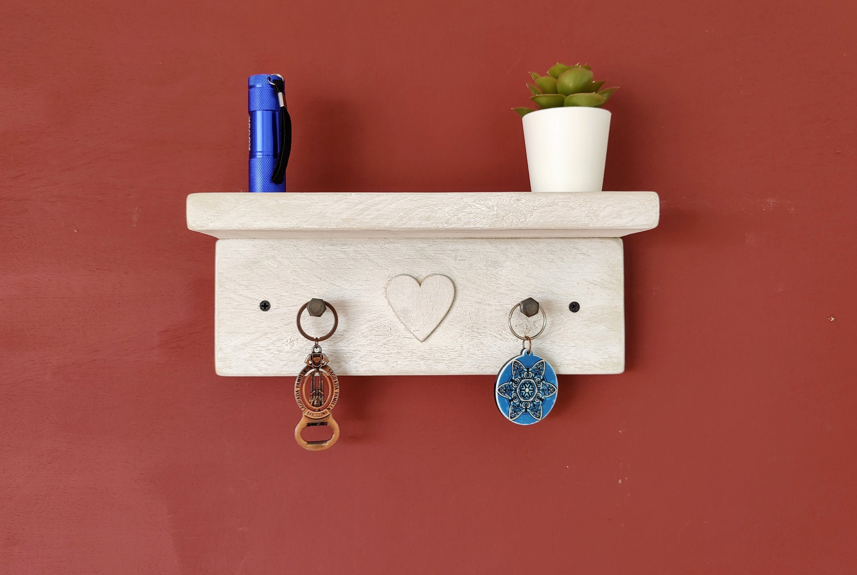 Floating Shelf Key Holder for Hallway / Entranceway / Kitchen Etsy UK