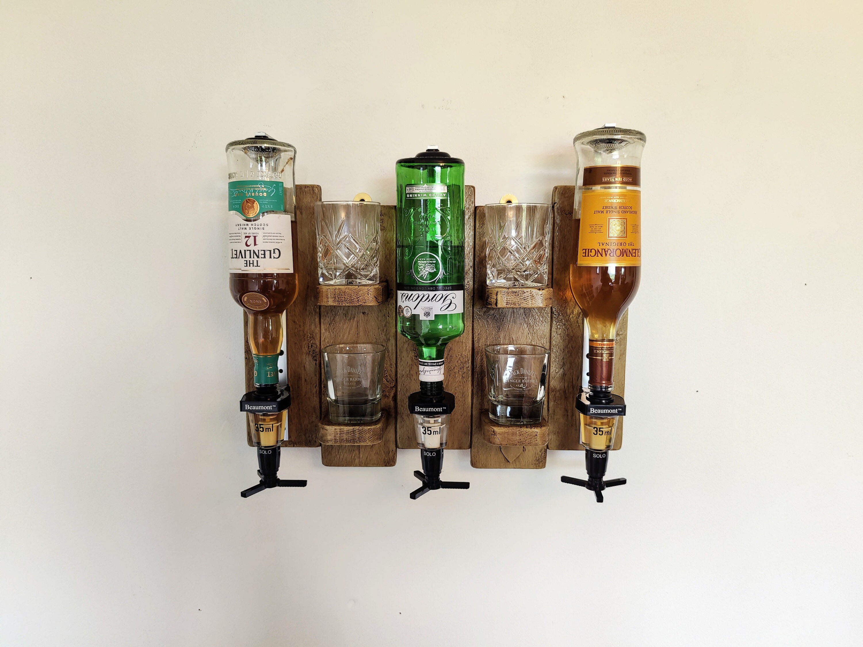 Wall Mounted Triple Optic Drinks Rack Old Oak Etsy