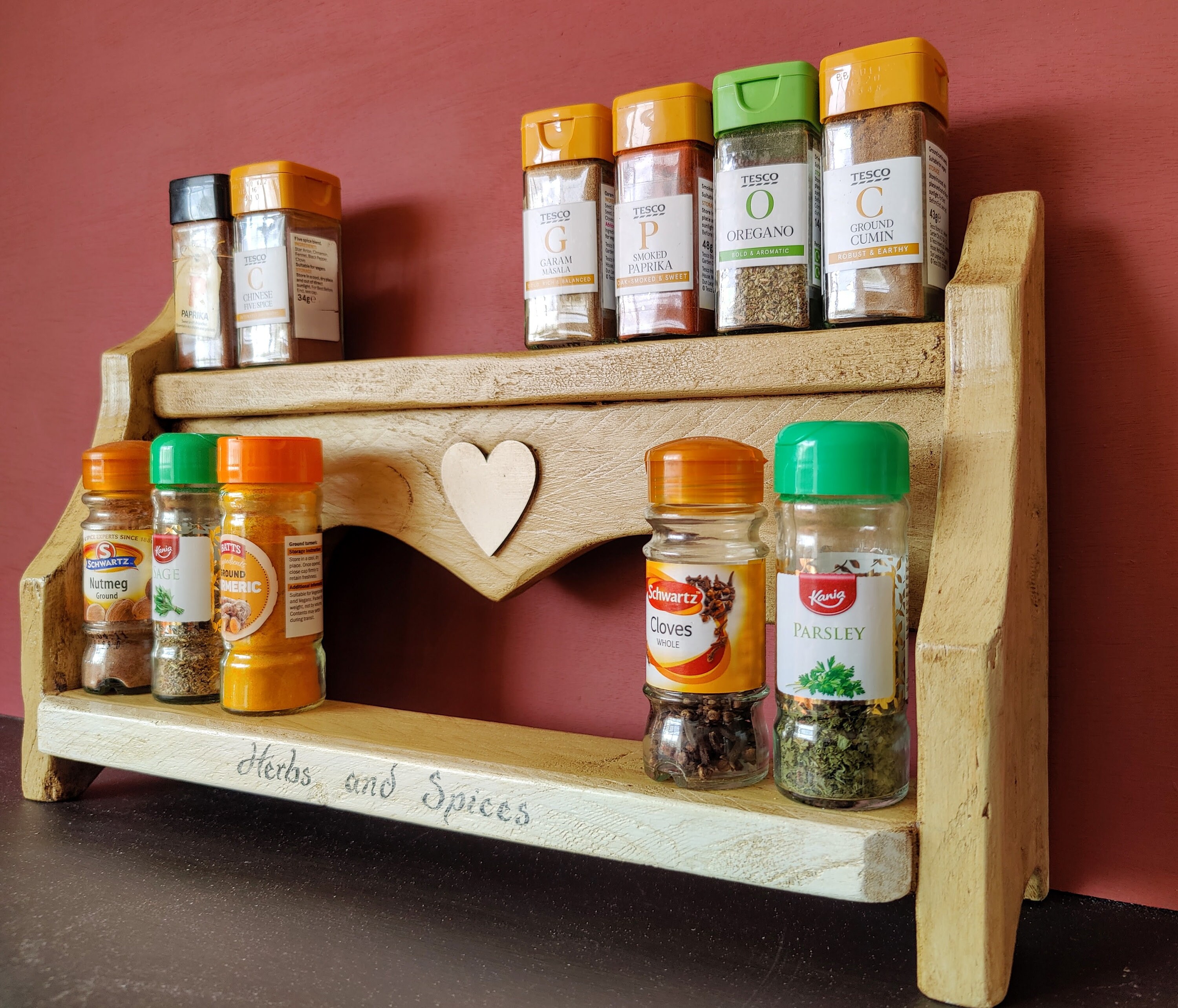 Worktop Free Standing Spice Rack Tan Etsy