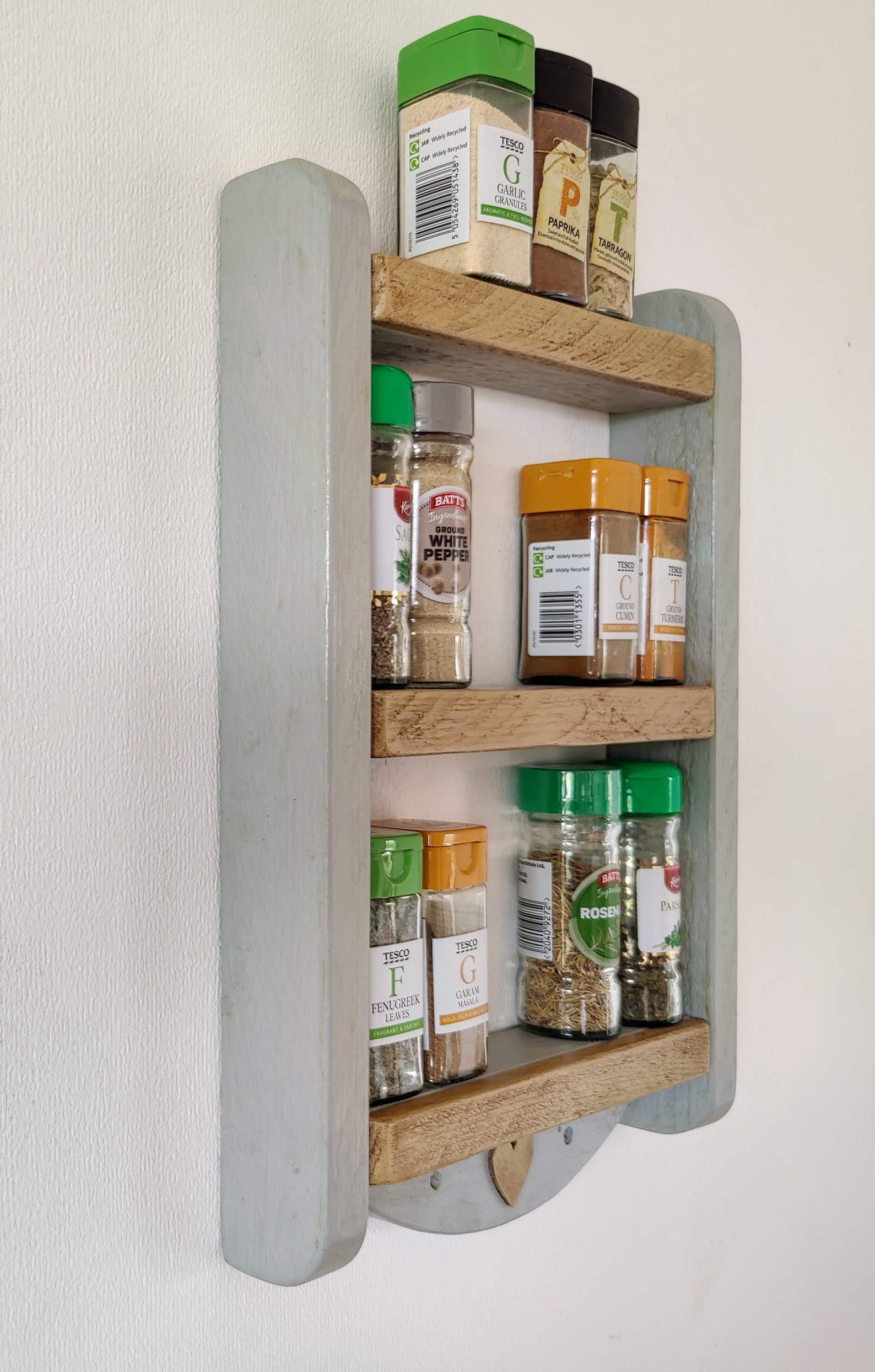 Kitchen Spice Rack Wall Hanging 300mm Two Tone Colour Etsy