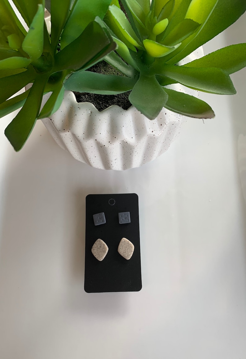 Stud Pair Handmade Polymer Clay Earrings
