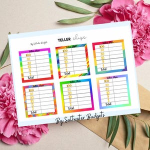 Cash Breakdown Teller Slip Bank Slips Cash Budgeting Instant Download Digital Download