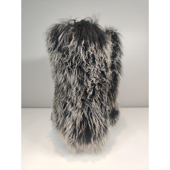 NWOT Mongolian Fur Boot Covers 2 Tone Black/Cream… - image 3