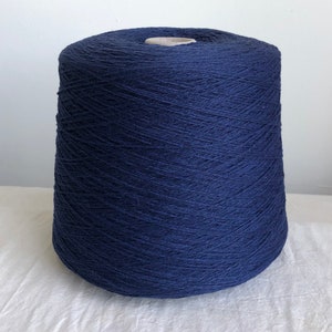 May include: A large spool of dark blue yarn.