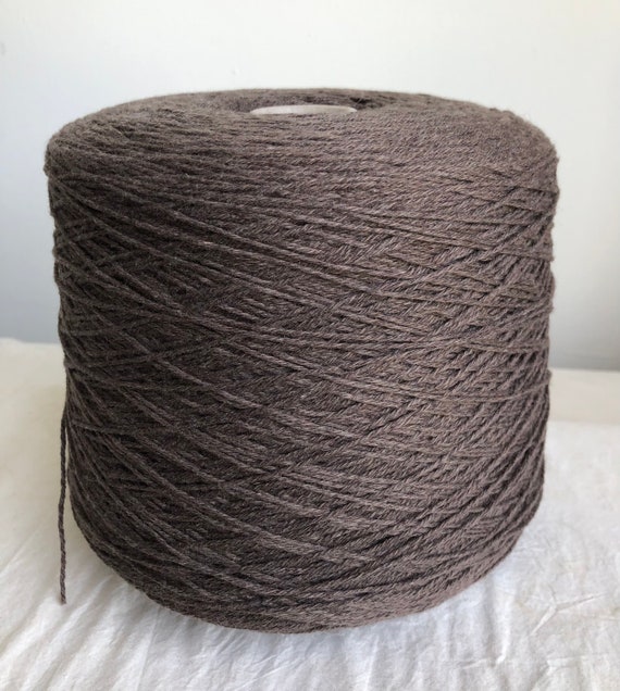Soft Cashmere and Cotton 50/50 Blend , luxurious Italian yarn on cone for machine, hand knitting, weaving, medium taupe brown, 3 NM