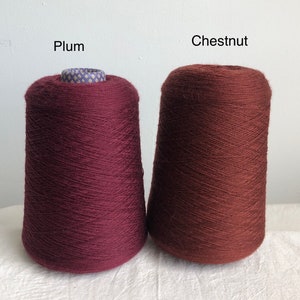 100% Extra fine Merino, High quality yarn on cone, super soft & light, plum and burgundy, machine/ hand knit, weaving