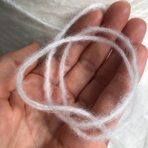 Alpaca, Wool, Nylon blend, soft fluffy light brushed, Italian yarn on cone, white, machine/ hand knitting, crochet, weaving image 2