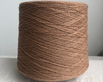 Eco Cashmere, 100% Cashmere with recycled cashmere Italian yarn on cone, machine or weaving, medium fawn beige, soft luxury