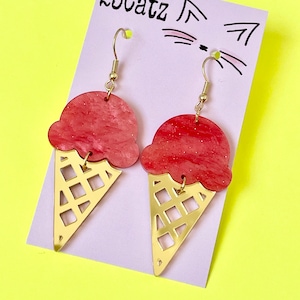 Cute Ice Cream earrings fun novelty quirky