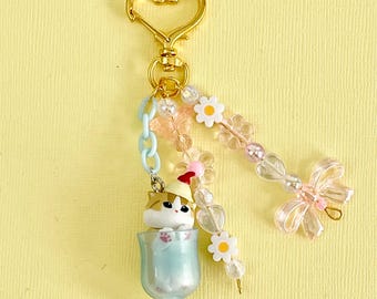 Handmade Mofusand Cat Keychain – Kawaii Bag Charm Gift