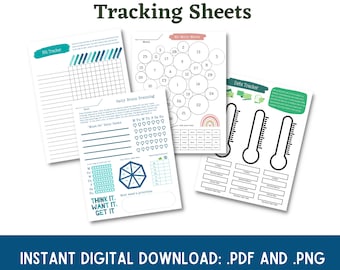 Neurodivergent Tracking Sheets, ADHD, Autism, Digital, Digital Planner, Prints, Planner, Print at Home, Tracker, Daily Tracker