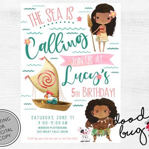 Moana Birthday Invitation - Digital Copy ONLY