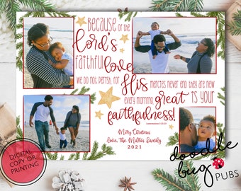 Lamentations 3:22-23 Christmas Photo Card - Digital and Prints