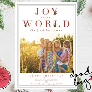 Alegría para el mundo - Salmo 4:7 - Tarjeta fotográfica de Navidad - Digital o impresiones