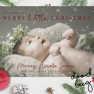 Joyeux Petit Noël - Annonce de naissance - Numérique ou Impressions