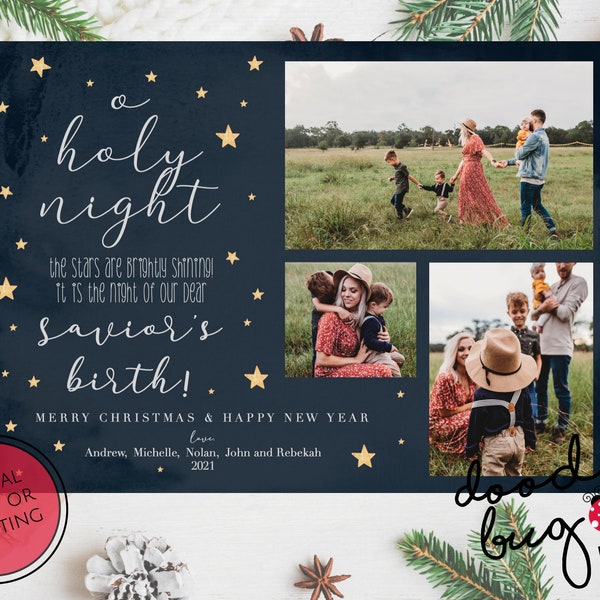 O Holy Night - Christmas Photo Card - Digital or Prints