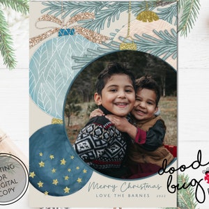 Moderne Ornament Kerst Fotokaart