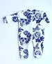 Unisex Hipster Tattoo Flower Print baby grow, new baby gifts, floral skulls sleepsuit, baby shower gifts, toddler sleep suit 