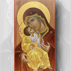 Eleusa | Virgin Mary | Mother of God | Virgin Theotokos |  Handpainted icon