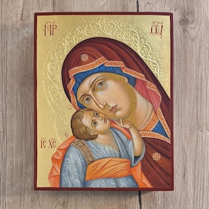 Icon of Virgin with Child | Mother of God icon | Eleusa | Handpainted icon