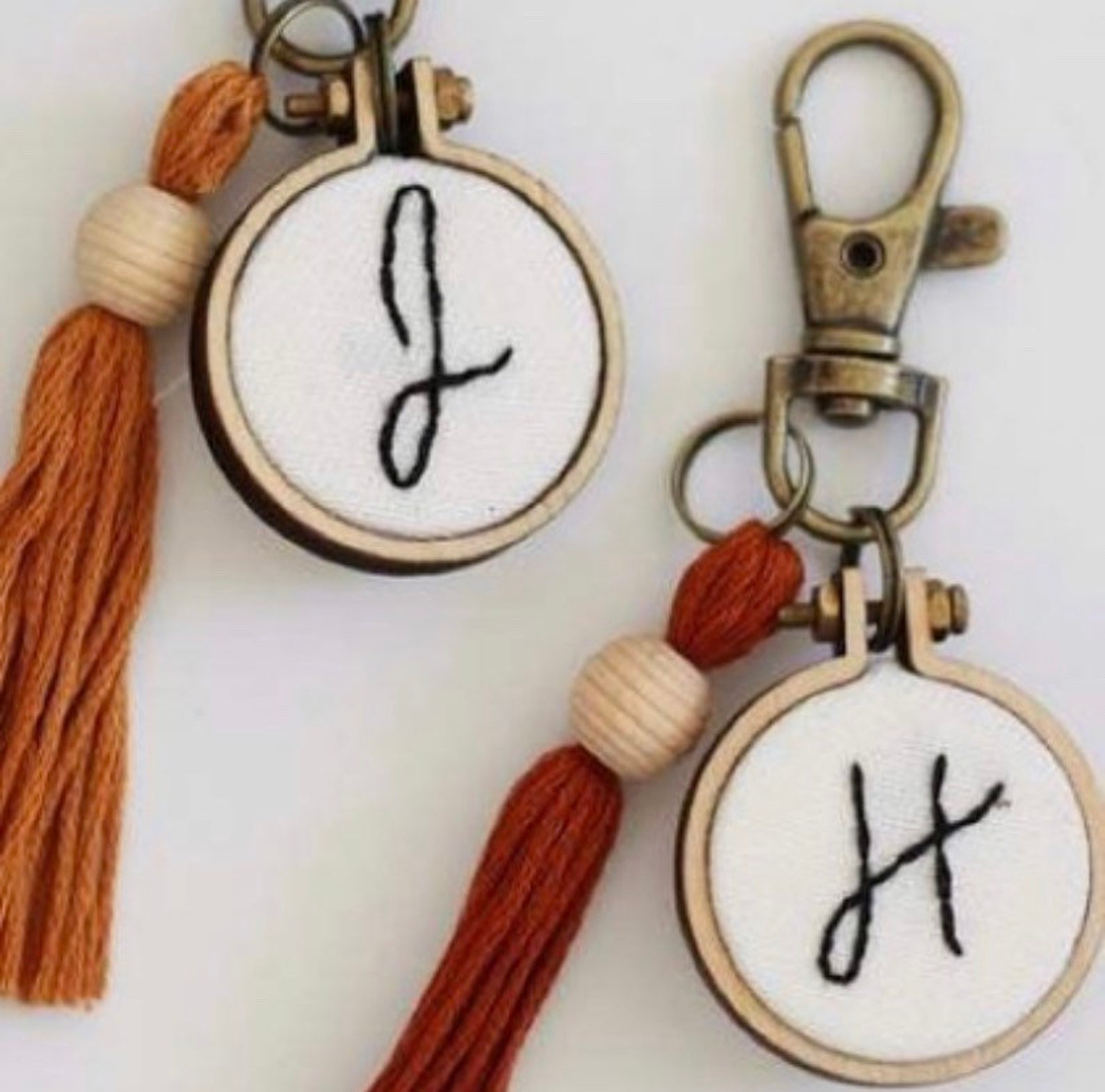 Mini embroidery keychain Etsy