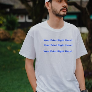 Individuell bedrucktes weißes T-Shirt: Personalisiertes Design für Events