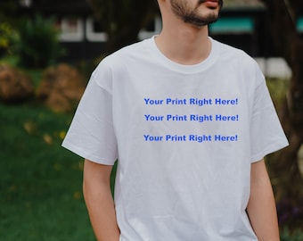 Custom Printed White T-shirt: Personalized Design for Events