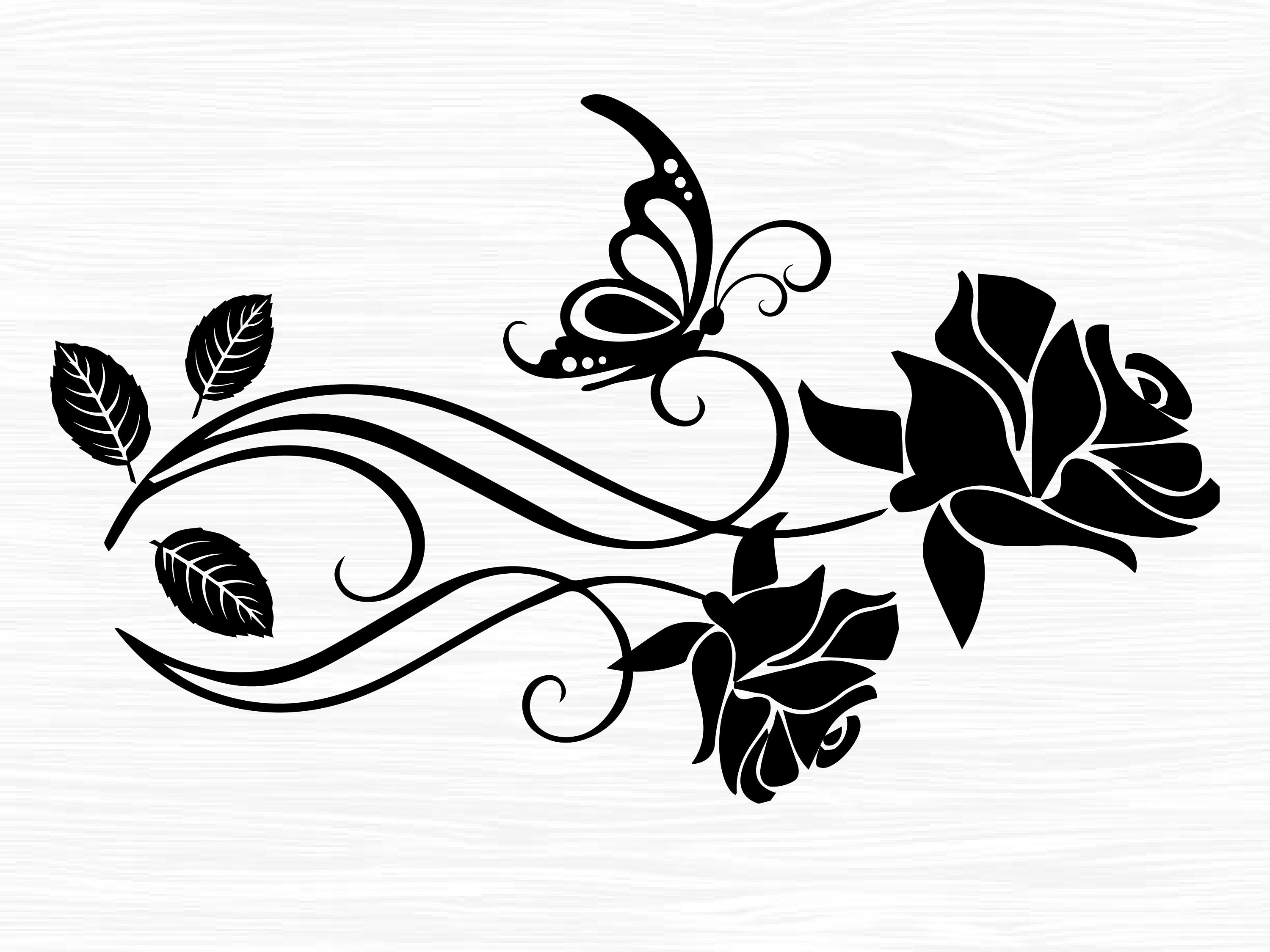 Rose Butterflies Svg Roses Svg Butterfly Svg Rose Vector Etsy | Images