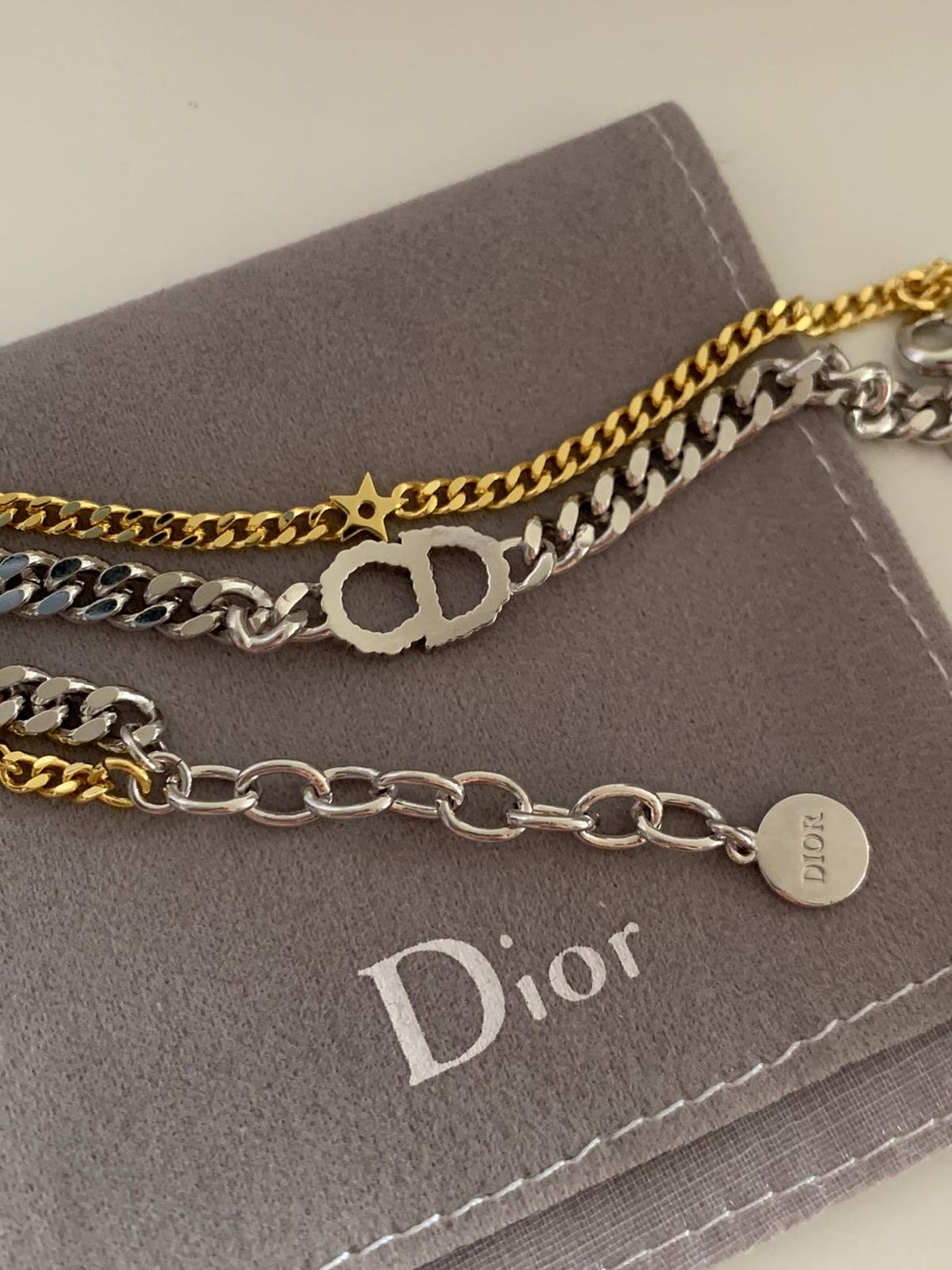 CD Dior Clair D Lune Double Bracelet Gold and Silver | Etsy