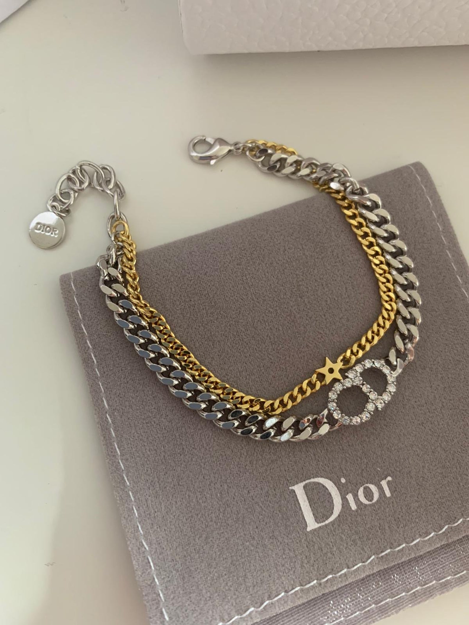 CD Dior Clair D Lune Double Bracelet Gold and Silver | Etsy