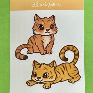 Süße Tiger Aufkleber, Matt, Vinyl Stickerbogen, Laptop-Aufkleber, Scrapbook Aufkleber, Geschenk, Tierkreiszeichen
